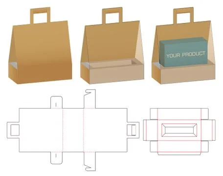 Box packaging die cut template design. 3d mock-up Stock Illustration