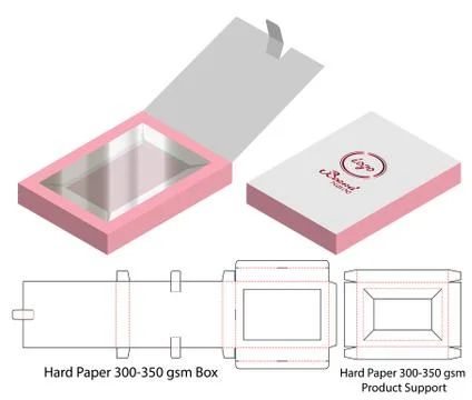 Box packaging die cut template design. 3d mock-up Stock Illustration
