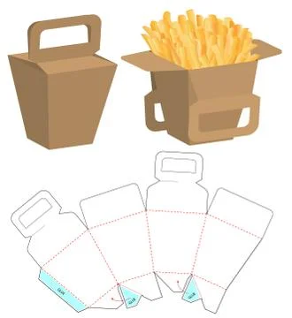 Box packaging die cut template design. 3d mock-up Stock Illustration