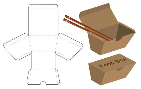 Box packaging die cut template design. 3d mock-up イラスト素材