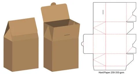 Box packaging die cut template design. 3d mock-up Stock Illustration