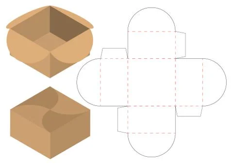 Box packaging die cut template design. 3d mock-up Stock Illustration