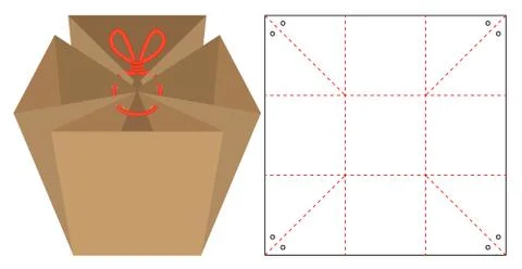 Box packaging die cut template design. 3d mock-up Stock Illustration