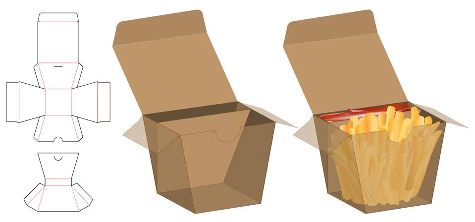 Box packaging die cut template design. 3d mock-up Stock Illustration
