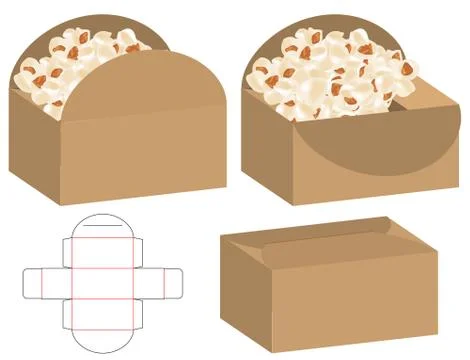 Box packaging die cut template design. 3d mock-up Illustrazione stock