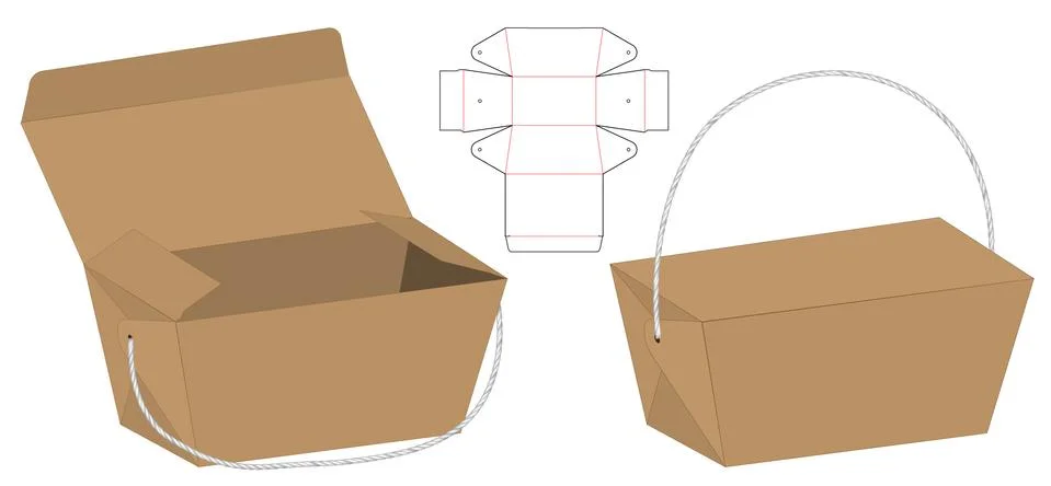 Box packaging die cut template design. 3d mock-up Stock Illustration