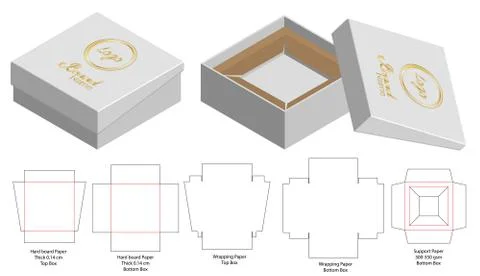 Box packaging die cut template design. 3d mock-up Stock Illustration