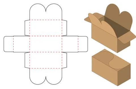 Box packaging die cut template design. 3d mock-up Stock Illustration