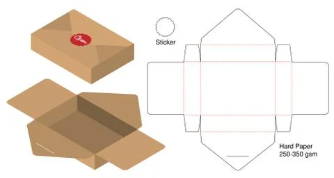 Box packaging die cut template design. 3d mock-up Stock Illustration