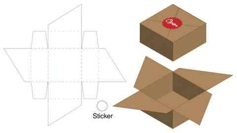 Box packaging die cut template design. 3d mock-up Illustrazione stock
