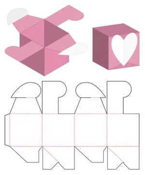 Box packaging die cut template design. 3d mock-up Illustrazione stock