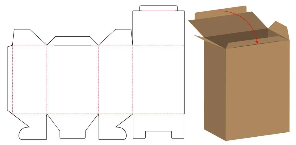 Box packaging die cut template design. 3d mock-up Stock Illustration