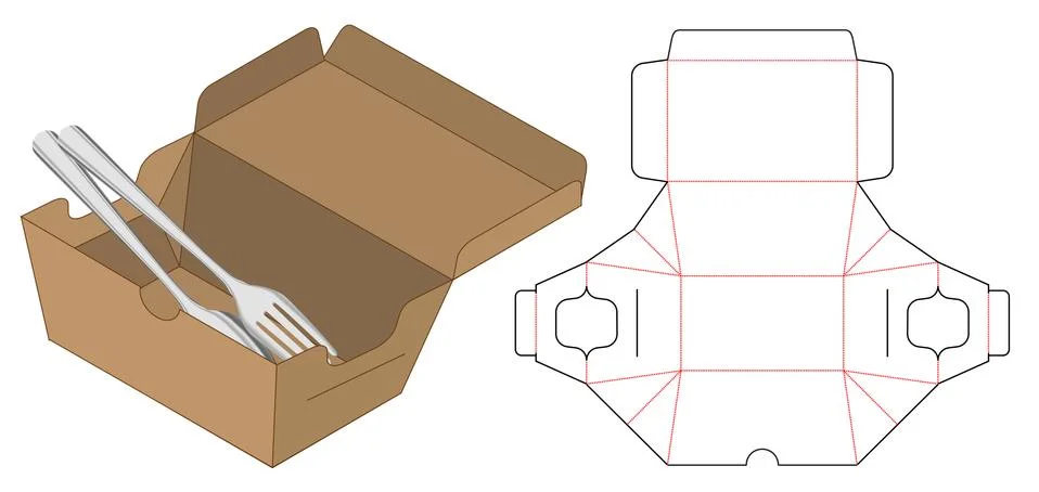 Box packaging die cut template design. 3d mock-up Stock Illustration