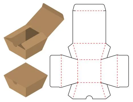 Box packaging die cut template design. 3d mock-up Stock Illustration