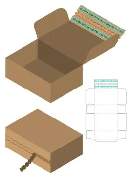 Box packaging die cut template design. 3d mock-up Stock Illustration