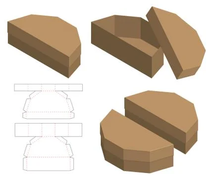 Box packaging die cut template design. 3d mock-up Stock Illustration