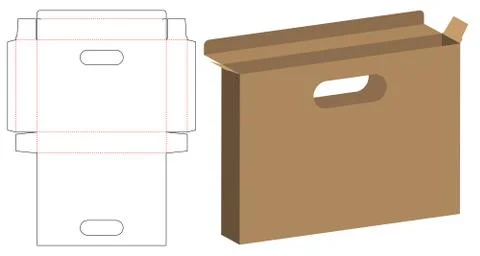 Box packaging die cut template design. 3d mock-up Stock Illustration
