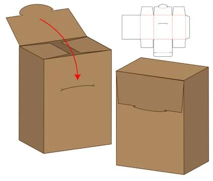 Box packaging die cut template design. 3d mock-up Stock Illustration