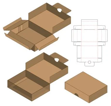 Box packaging die cut template design. 3d mock-up Stock Illustration