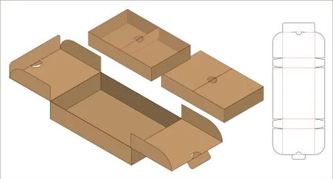Box packaging die cut template design. 3d mock-up Stock Illustration