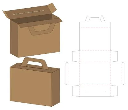 Box packaging die cut template design. 3d mock-up Stock Illustration