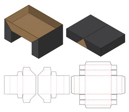 Box packaging die cut template design. 3d mock-up Stock Illustration