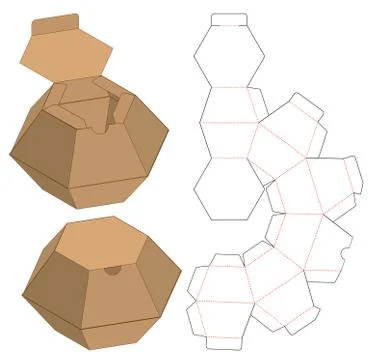 Box packaging die cut template design. 3d mock-up Stock Illustration