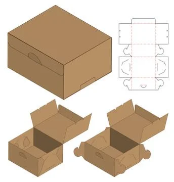 Box packaging die cut template design. 3d mock-up Stock Illustration