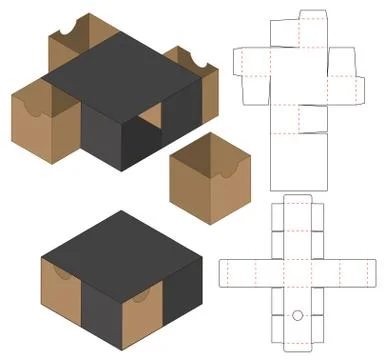 Box packaging die cut template design. 3d mock-up Stock Illustration