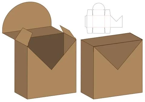 Box packaging die cut template design. 3d mock-up Stock Illustration