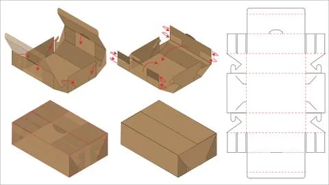 Box packaging die cut template design. 3d mock-up Stock Illustration