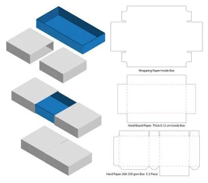 Box packaging die cut template design. 3d mock-up Stock Illustration