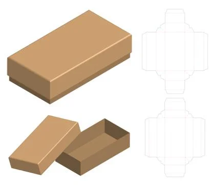Box packaging die cut template design. 3d mock-up Stock Illustration