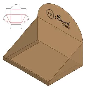 Box packaging die cut template design. 3d mock-up Illustrazione stock