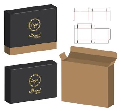 Box packaging die cut template design. 3d mock-up Stock Illustration