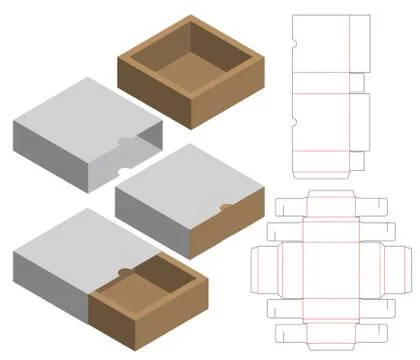 Box packaging die cut template design. 3d mock-up Stock Illustration