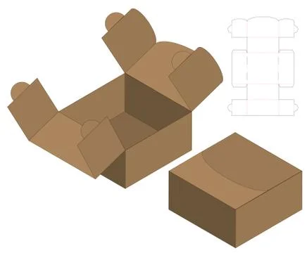 Box packaging die cut template design. 3d mock-up 스톡 일러스트