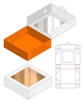 Box packaging die cut template design. 3d mock-up Stock Illustration