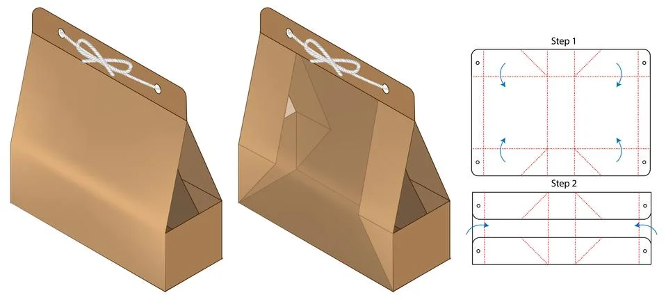 Box packaging die cut template design. 3d mock-up Stock Illustration