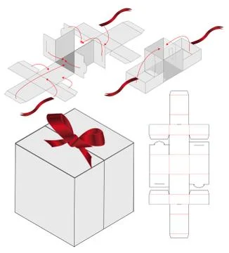 Box packaging die cut template design. 3d mock-up Stock Illustration
