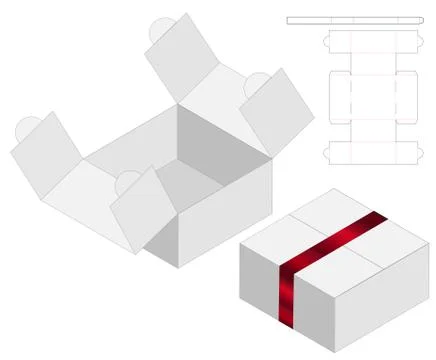 Box packaging die cut template design. 3d mock-up Stock Illustration