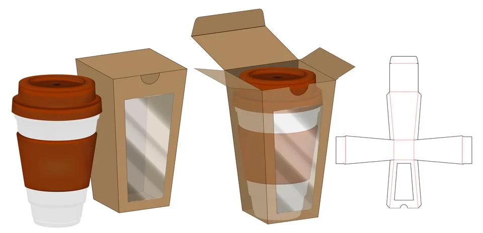 Box packaging die cut template design. 3d mock-up Stock Illustration