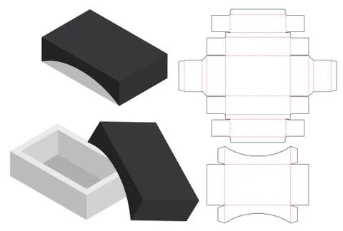 Box packaging die cut template design. 3d mock-up Stock Illustration