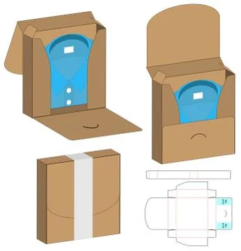 Box packaging die cut template design. 3d mock-up Stock Illustration