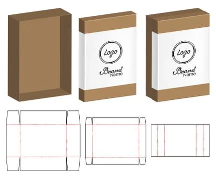 Box packaging die cut template design. 3d mock-up Stock Illustration