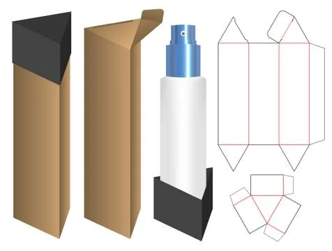 Box packaging die cut template design. 3d mock-up Stock Illustration
