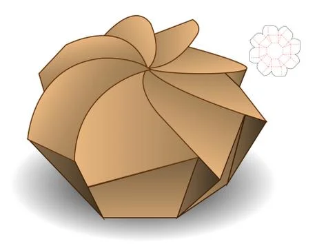 Box packaging die cut template design. 3d mock-up Stock Illustration