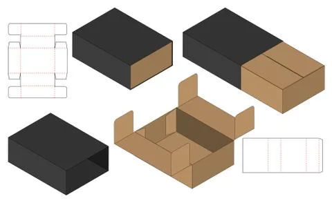 Box packaging die cut template design. 3d mock-up Stock Illustration