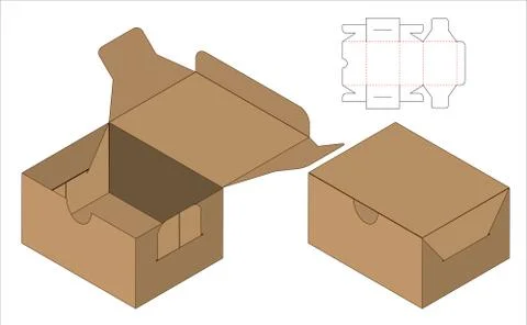 Box packaging die cut template design. 3d mock-up Stock Illustration