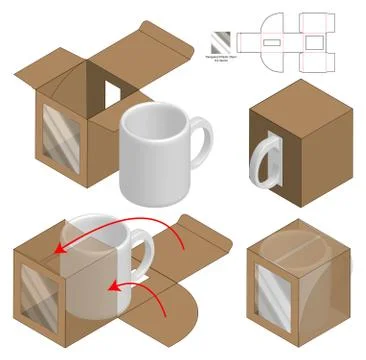 Box packaging die cut template design. 3d mock-up Stock Illustration